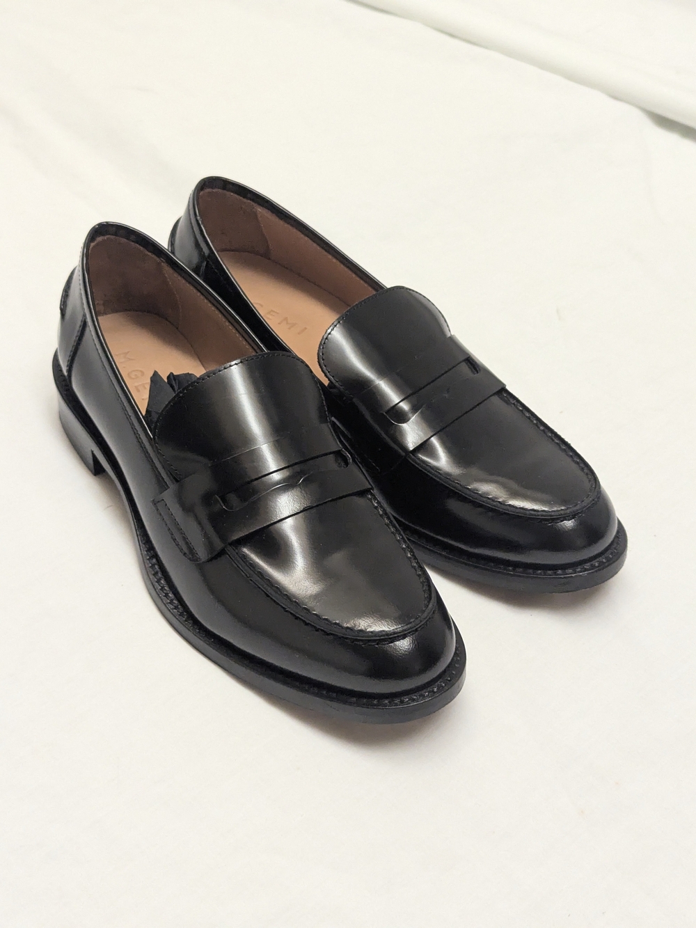 M Gemi Black Leather Loafer Women's 40  Women's 9